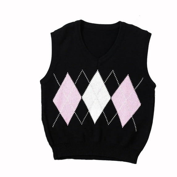 Labakihah Sweaters For Women Women'S Sweater New Style College Style Sleeveless Sweater Vest Pink