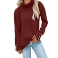 thumbnail image 1 of Labakihah Sweaters For Women Womens Loose Long Sleeve Knit Sweater Casual O Neck Pullover Distressed Sweater Tops Turtleneck Sweater Women, 1 of 5