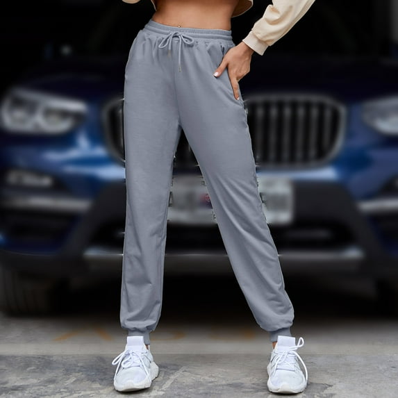 Labakihah Sweatpants Women Women's Premium Soft Lightweight Skinny Solid Soft Stretch Pockets Sweatpants Yoga Pants Women Grey-01