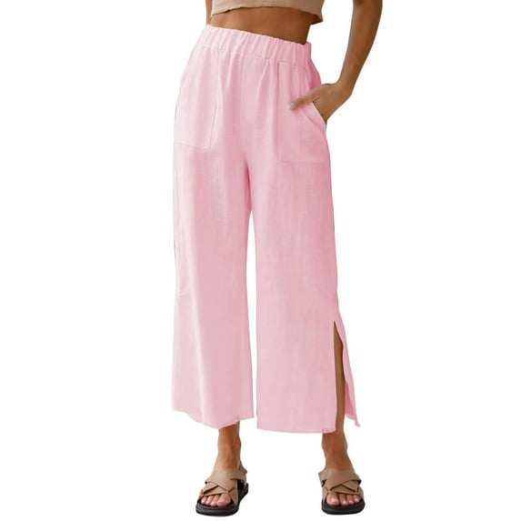 Labakihah Wide Leg Pants For Women Womens Trousers Wide Leg High Waist Trouser Fit Loose Yoga Long Pants Pink