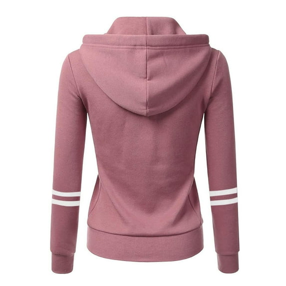 Labakihah hoodies for women Autumn And Winter Women's Sweater Sports Solid Color Cardigan Zipper Hooded Jack zip up hoodie women Pink
