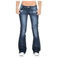 thumbnail image 1 of Labakihah jeans for women Women Flare Jeans Mid Waist Bell Jeans Stretch Slim Pants Length Jeans Navy, 1 of 5