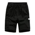 thumbnail image 1 of Labakihah mens shorts Men's Summer New Simple Fashion Belt Shorts Fashionable Pure Color Shorts Black, 1 of 3