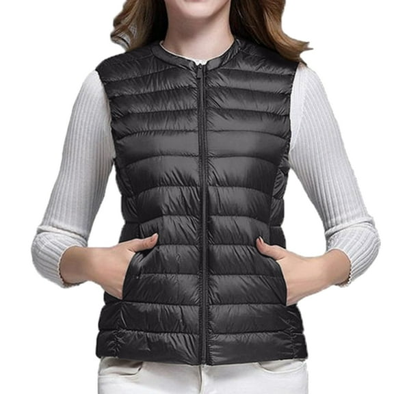 Labakihah vests for women Women Vest Cultivate One Morality Warm V Neck Thin Down Vest Inside Black