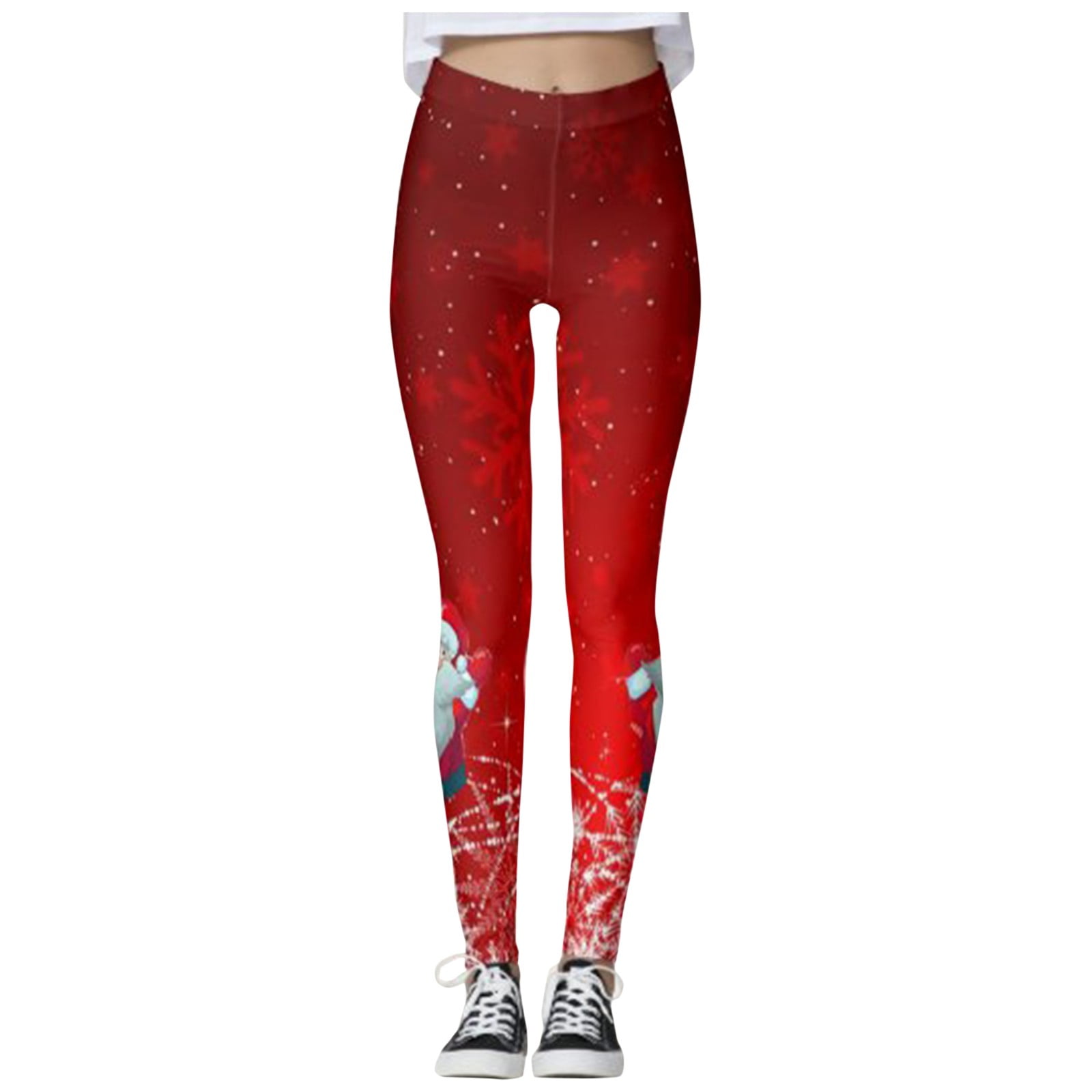 Christmas Skull Print Yoga Tights, Pants, Leggings - Black main image 1