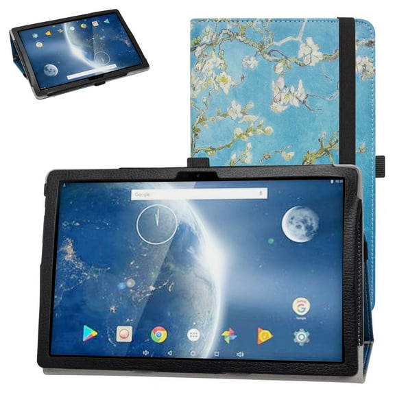 Labanema 10.1" Dragon Touch Notepad 102 /Winnovo P20 Case, PU Leather Folio Stand Protective Case, Cover for 10.1" Dragon Touch Notepad 102 /Winnovo P20 (Apricot Flower)