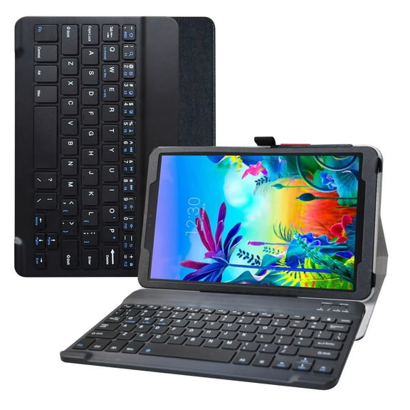 Labanema 10.1" LG G Pad 5 10.1 T600 Bluetooth Keyboard Case, PU Leather Folio Stand Protective Case, Cover for 10.1" LG G Pad 5 10.1 T600 (Black)
