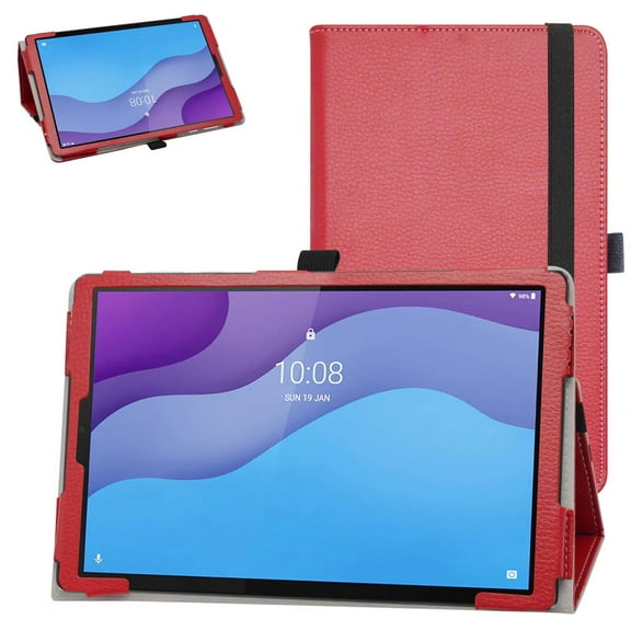 Labanema 10.1" Lenovo Tab M10 HD (2nd Gen) TB-X306X Case, PU Leather Folio Stand Protective Case, Cover for 10.1" Lenovo Tab M10 HD (2nd Gen) TB-X306X (Red)