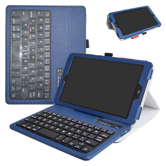 Labanema 8.0" LG G Pad X II 8.0 PLUS V530 Bluetooth Keyboard Case, PU Leather Folio Stand Protective Case, Cover for 8.0" LG G Pad X II 8.0 PLUS V530 (Blue)