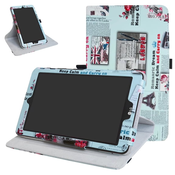 Labanema 8.0" LG G Pad X II 8.0 PLUS V530 Case, 360 Degree Rotary Stand 8.0" LG G Pad X II 8.0 PLUS V530 Cover, Anti Scratch Waterproof Protective Case for 8.0" LG G Pad X II 8.0 PLUS V530 (Newspaper)