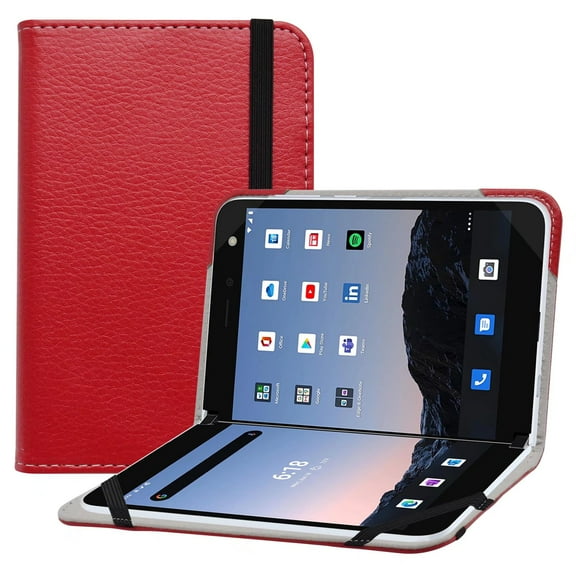 Labanema 8.1" Microsoft Surface Duo (ATT,Verizon & Tmobile) Case, PU Leather Protective Case, Cover for 8.1" Microsoft Surface Duo (ATT,Verizon & Tmobile) (Red)
