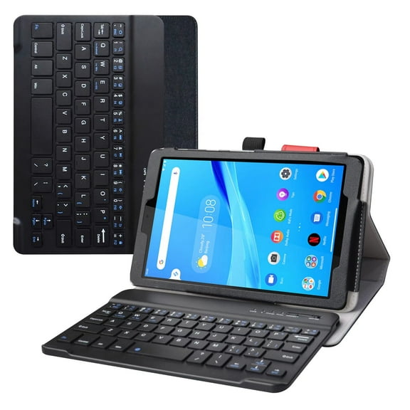 Labanema 8" Lenovo Tab M8 FHD (2nd Gen) TB-8705F Bluetooth Keyboard Case, PU Leather Folio Stand Protective Case, Cover for 8" Lenovo Tab M8 FHD (2nd Gen) TB-8705F (Black)