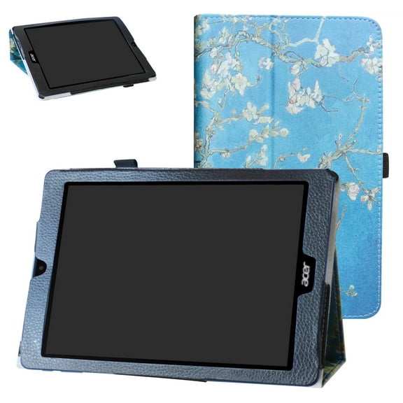 Labanema 9.7" Acer Chromebook tab 10 Case, PU Leather Folio Stand Protective Case, Cover for 9.7" Acer Chromebook tab 10 (Apricot Flower)