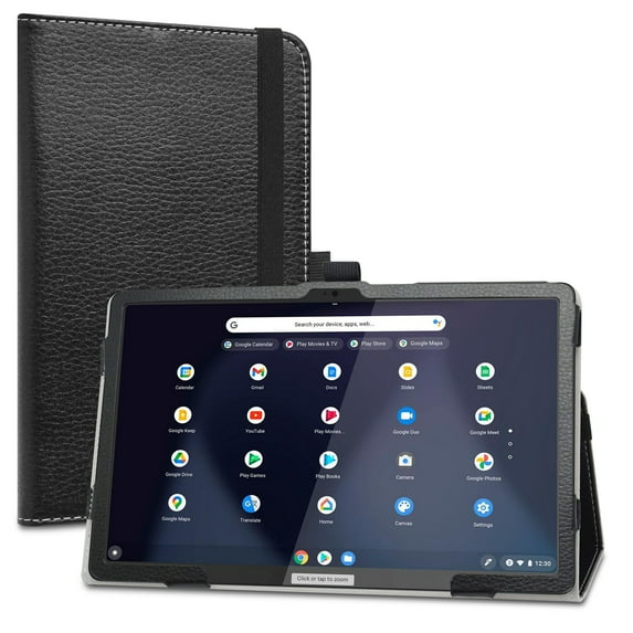 Labanema Compatible with Lenovo Chromebook Duet 3 11 Case,PU Leather Folio 2-folding Stand Cover for Lenovo Chromebook Duet 3 (82T6001HUS) 10.9" 2-in-1 Tablet,Black