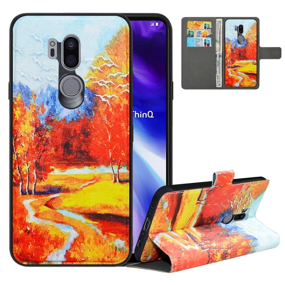 Labanema LG G7 ThinQ /LG G7+ Case with Kickstand, 2 in 1 Detachable Magnetic Protective Folio Flip Cover for LG G7 ThinQ /LG G7+ (Autumn Red)