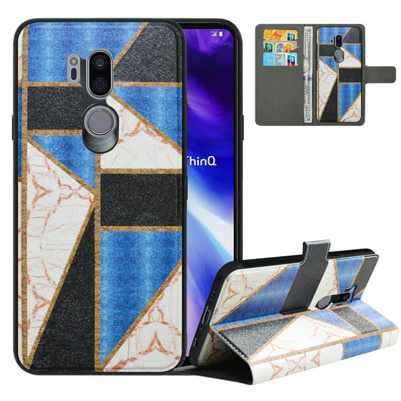 Labanema LG G7 ThinQ /LG G7+ Case with Kickstand, 2 in 1 Detachable Magnetic Protective Folio Flip Cover for LG G7 ThinQ /LG G7+ (Marble)