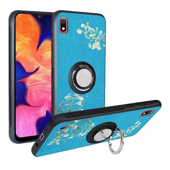 Labanema Samsung Galaxy A10 2019 /A105 Case with 360 Degree Rotating Ring Stand, Support Magnetic Car Mount, Protective Cover for Samsung Galaxy A10 2019 /A105 (Apricot Flower)