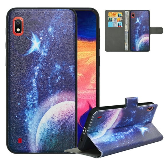Labanema Samsung Galaxy A10 2019 Case with Kickstand, 2 in 1 Detachable Magnetic Protective Folio Flip Cover for Samsung Galaxy A10 2019 (Planet)
