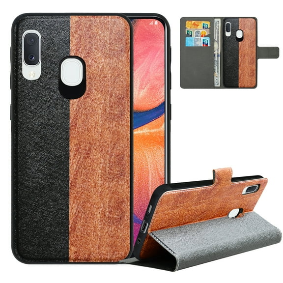 Labanema Samsung Galaxy A20e 2019 Case with Kickstand, 2 in 1 Detachable Magnetic Protective Folio Flip Cover for Samsung Galaxy A20e 2019 (Black Brwon)