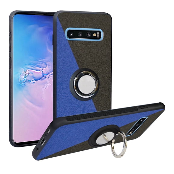 Labanema Samsung Galaxy S10 Plus Case with 360 Degree Rotating Ring Stand, Support Magnetic Car Mount, Protective Cover for Samsung Galaxy S10 Plus (Blue Black)