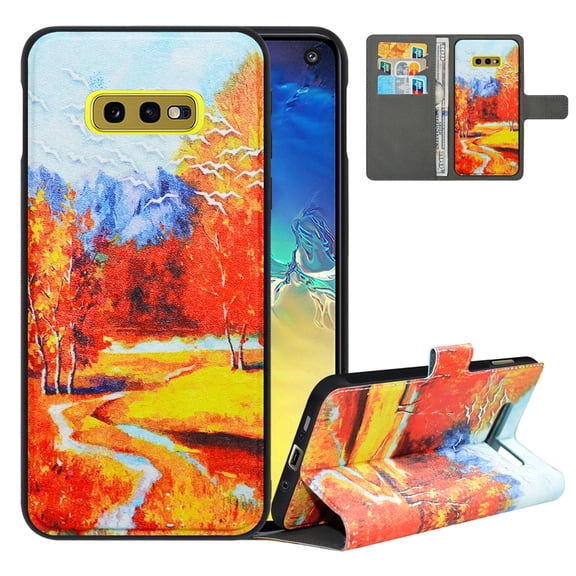 Labanema Samsung Galaxy S10e /S10 Lite Case with Kickstand, 2 in 1 Detachable Magnetic Protective Folio Flip Cover for Samsung Galaxy S10e /S10 Lite (Autumn Red)