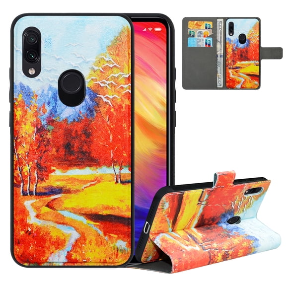 Labanema Xiaomi Redmi Note 7 /Redmi Note 7 Pro Case with Kickstand, 2 in 1 Detachable Magnetic Protective Folio Flip Cover for Xiaomi Redmi Note 7 /Redmi Note 7 Pro (Autumn Red)