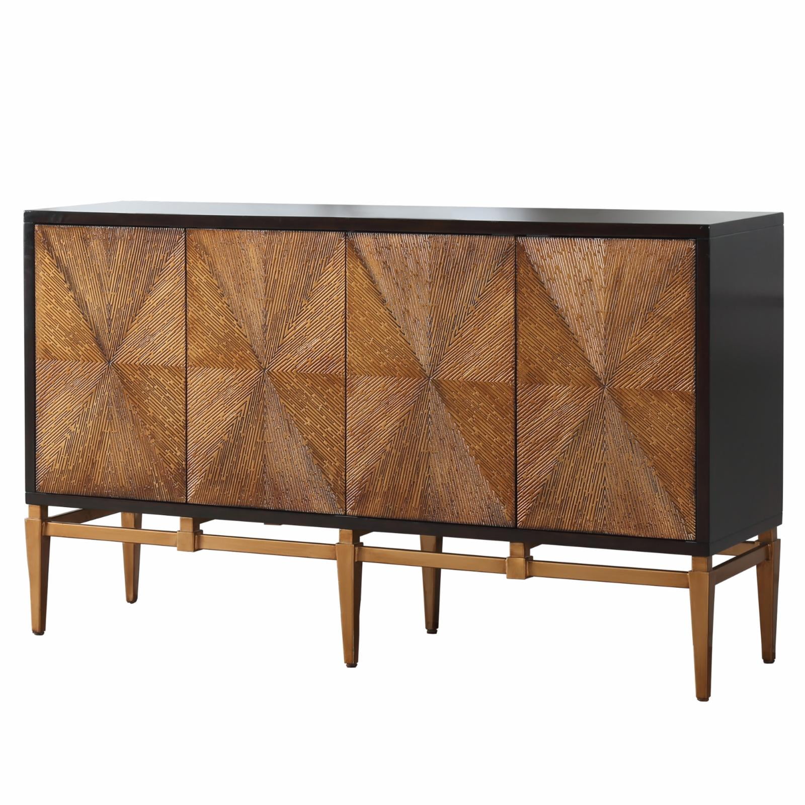 Labardi Brown with Antique Gold Accents Wood Sideboard