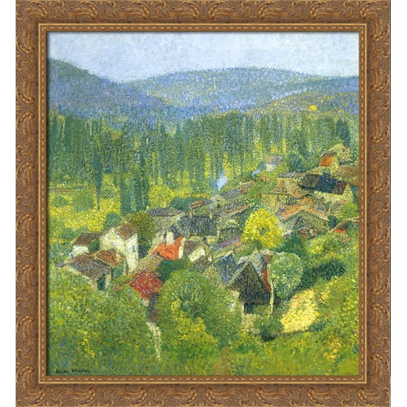 Labastide du Vert 28x30 Large Gold Ornate Wood Framed Canvas Art by Henri Martin