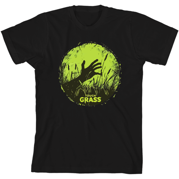 Labbing Touch Grass Gamer Nerd Youth Black Crew Neck Short Sleeve Tee-XXL