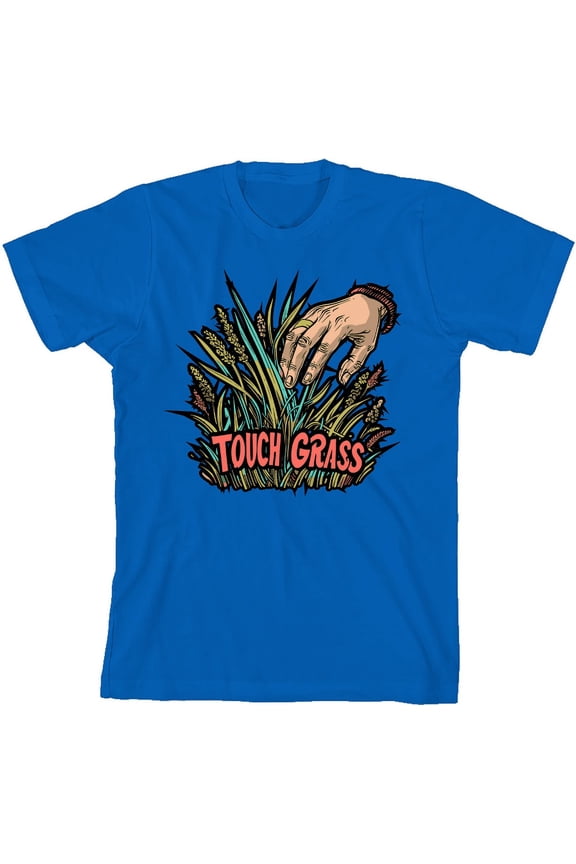 Labbing Touch Grass Gamer Nerd Youth Natural Crew Neck Short Sleeve Tee-Large