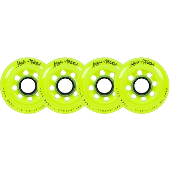 Labeda Inline Roller Hockey Skate Wheels Addiction Yellow 80mm SET OF 4