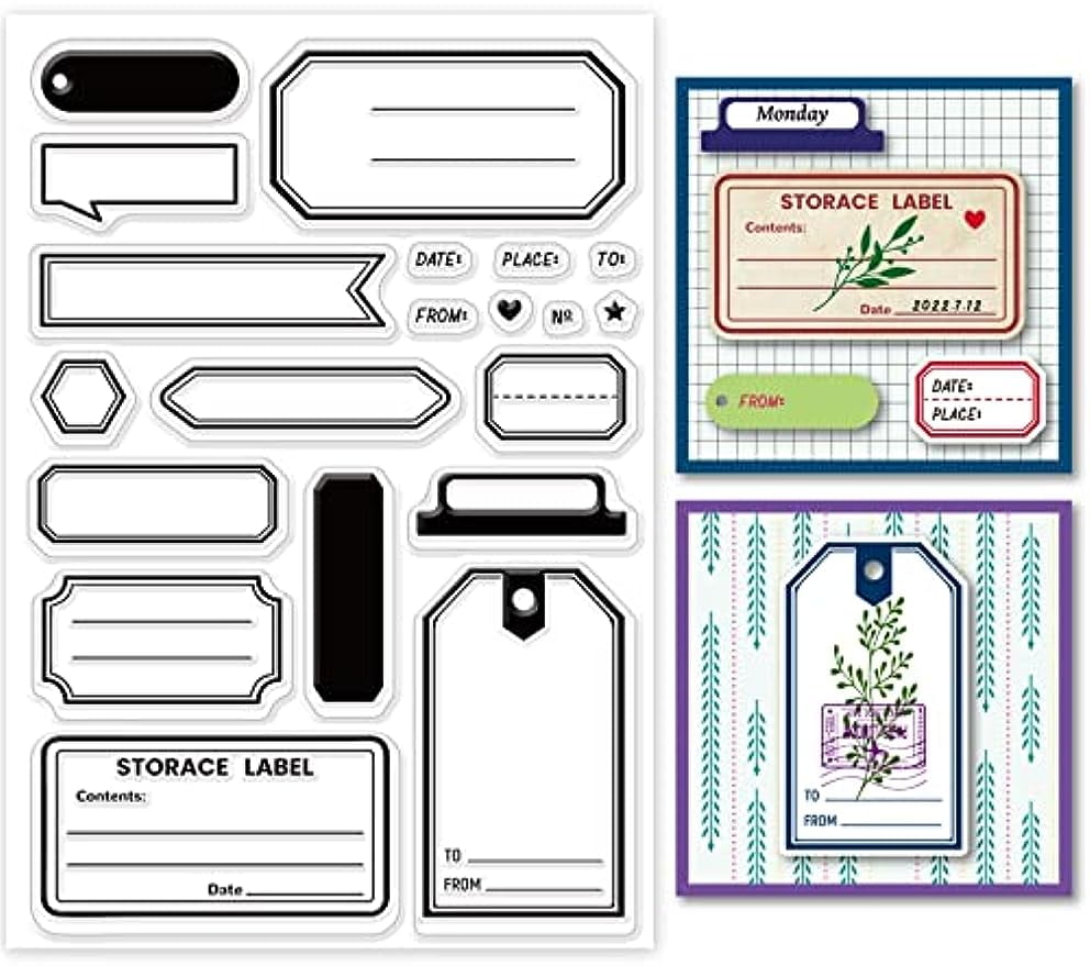 Label Clear Stamp Bookmark Silicone Clear Stamp Notes Rubber Stamp for Scrapbook Journal Card