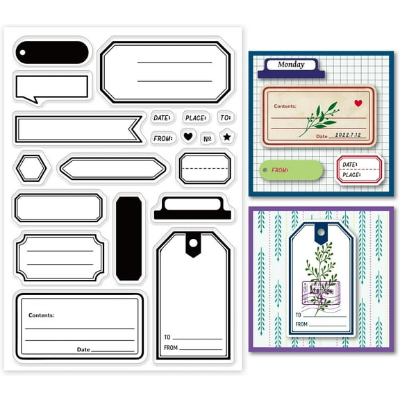 Label Clear Stamps Bookmark Silicone Clear Stamp Notes Transparent Stamp for DIY Scrapbooking Journal Card Making Colorful DIY