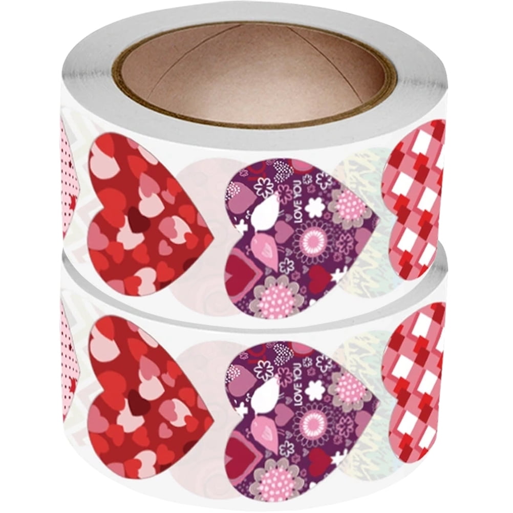Label Handmade with Love Stickers Envelope Seals Labels 2 Rolls Heart