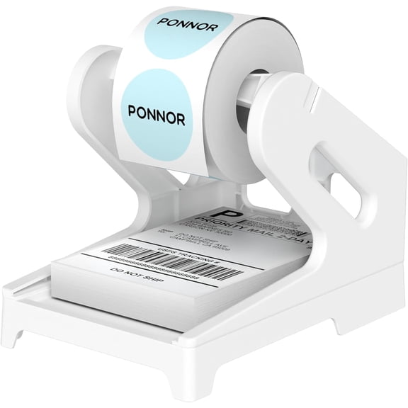 Label Holder, Thermal Shipping Label Holder for Rolls and Fan-Fold Labels, Desktop Label Printer Accessory for Office, Home