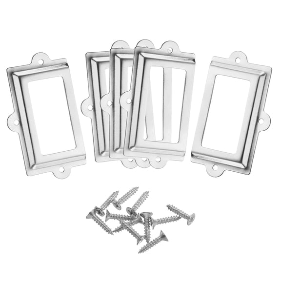 Label Holders, 107x60mm 5Pack 3 Hole File Name Card Tag Label Frame, White
