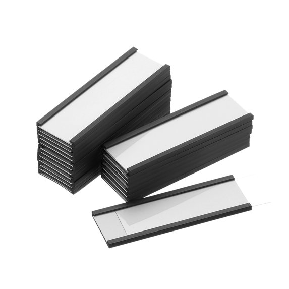 Label Holders 4" x 1.2" C Channel Rubber Magnetic for Metal Shelves Organize 25pcs