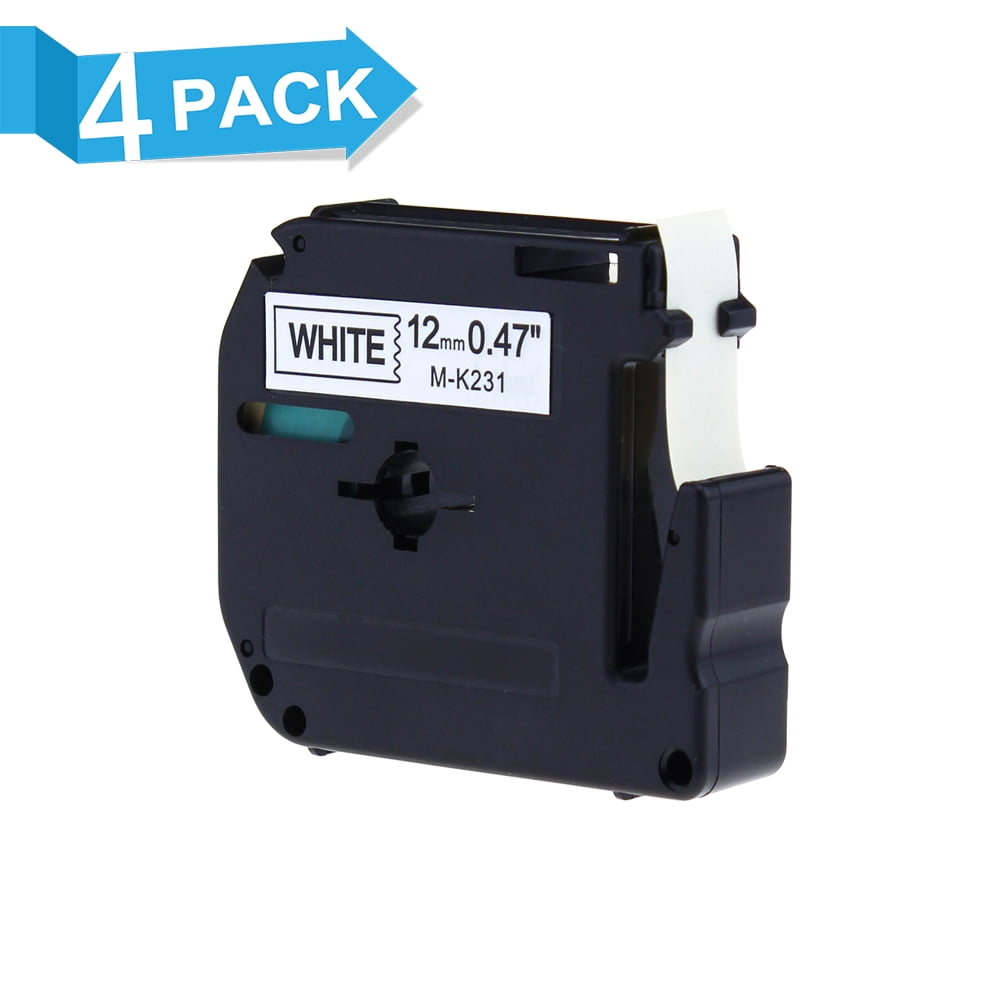Label Kingdom MK231 Black on White Label Maker Tape, 0.47" x 26.2' 4