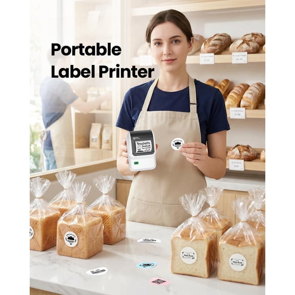 Label Maker  M100 Address Printer Versatile App With 4000 Icons And 300 Templates Barcode For Small Business Home Office School Organization White