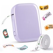Label Maker Machine, Portable Bluetooth Label Printer with Tape, Inkless Label Maker Handheld for Home Office Organization, Purple