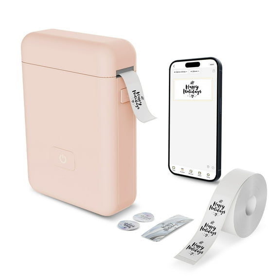 Label Maker Machine with Tape HP2S, Portable Bluetooth Label Printer, Small Sticker Printing Machine Compatible with iOS + Android,Easy to Use Inkless Rechargeable heat for Home Office