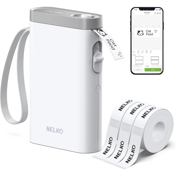 Label Maker Machine with Tape, P21 Bluetooth Label Printer with 3 Tapes, Wireless Mini Label Makers with Multiple Templates Icon Font Custom for School Office Home, White