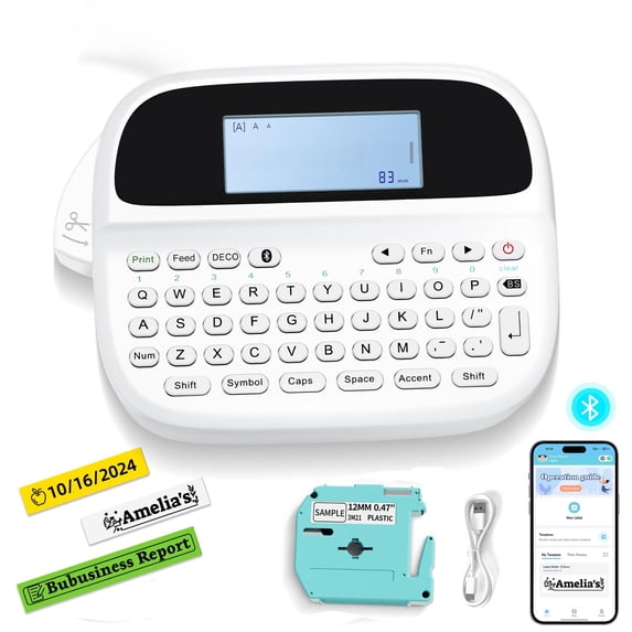 Label Maker Machine With Tape Rechargeable Backlit Labelmaker Replacement For Ptouch M950 12mm Inkless Printer Teacher School Office Supplies