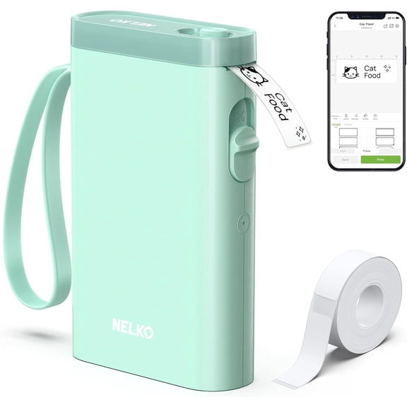 Label Maker Machine with Tape, P21 Bluetooth Label Printer, Wireless Mini Label Makers with Multiple Templates for Organizing Office Home, Green