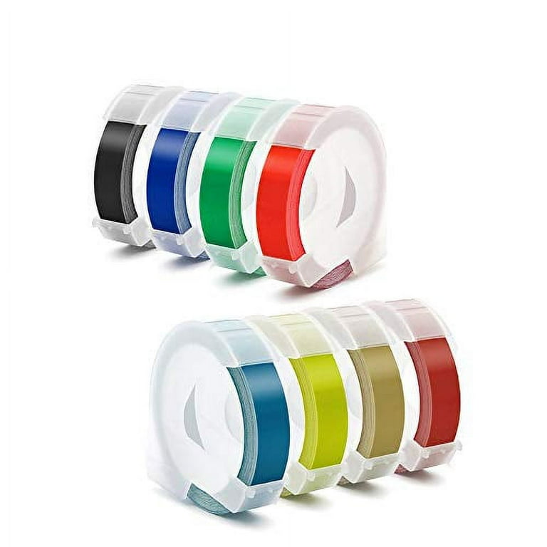 Label KINGDOM Compatible Label Tape Replacement For DYMO Embossing Tape 3/8 Inch