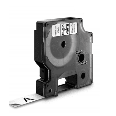 Label Maker Tape For DYMO D1 45013 Black-On-White Tape, 0.5" x 23'