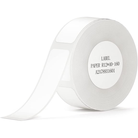 Label Maker Tape White Label Print Paper Compatible for D11 D110 D101, Thermal Sticker Paper 0.47'' x 1.57'' Waterproof Labeling Tape Replacement 160 Labels/Roll (1240mm)