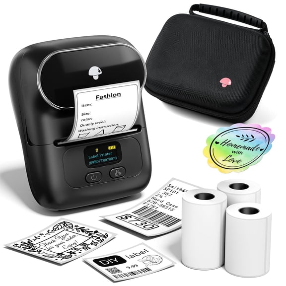 Label Maker With 3 Roll Labels And Bag Barcode Printer For Small Business Logo Office School Home Sticker Compatible Phones & Pc