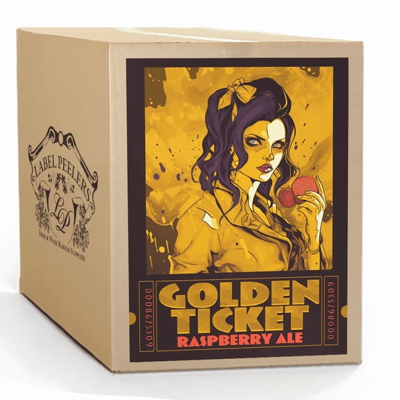 Label Peelers Golden Ticket Raspberry Ale Beer Kit