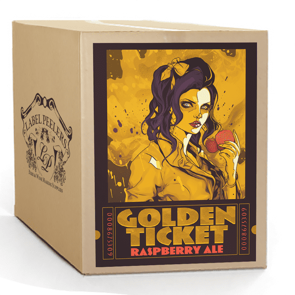 Label Peelers Golden Ticket Raspberry Ale Beer Kit